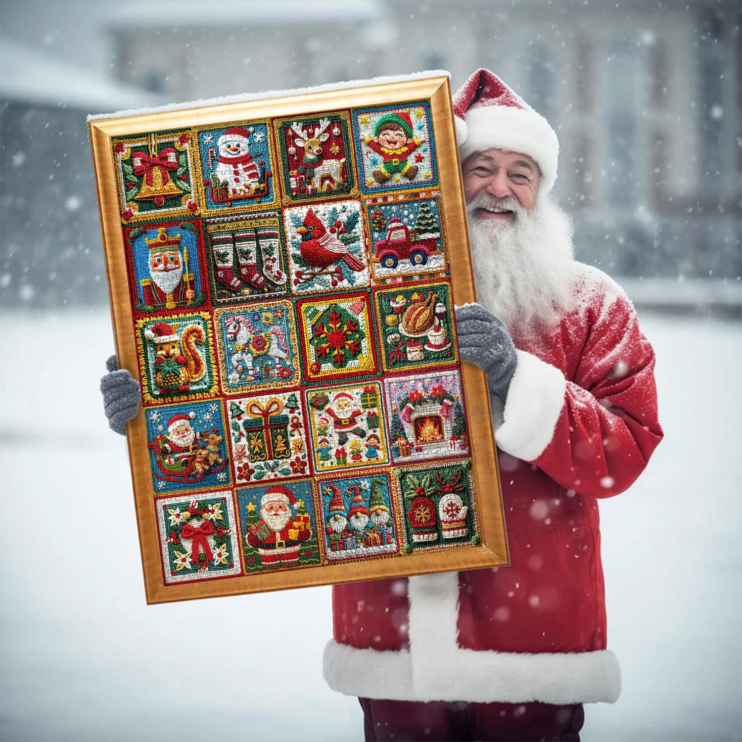Weihnachts -Stoffkollektion Jigsaw Puzzle 1000 Stücke