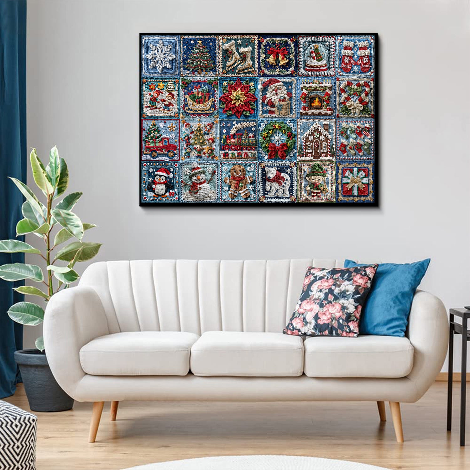 Blaues Weihnachtswunderland -Puzzle 1000 Stücke