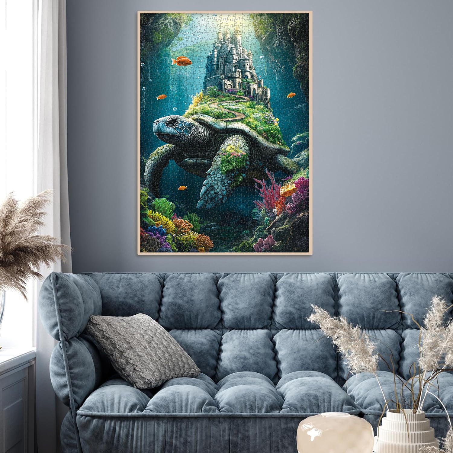 Sotto il puzzle gigante 1000 pezzi