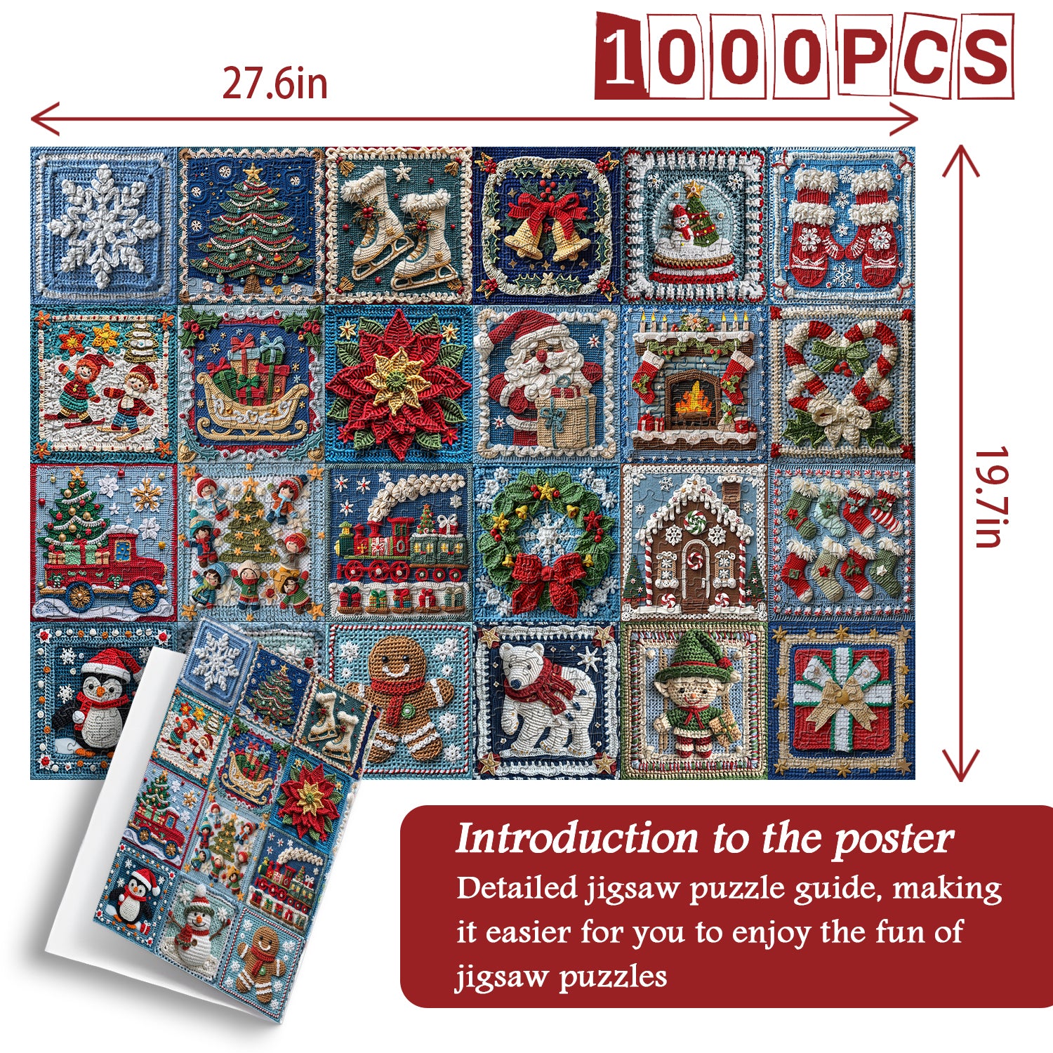Blaues Weihnachtswunderland -Puzzle 1000 Stücke
