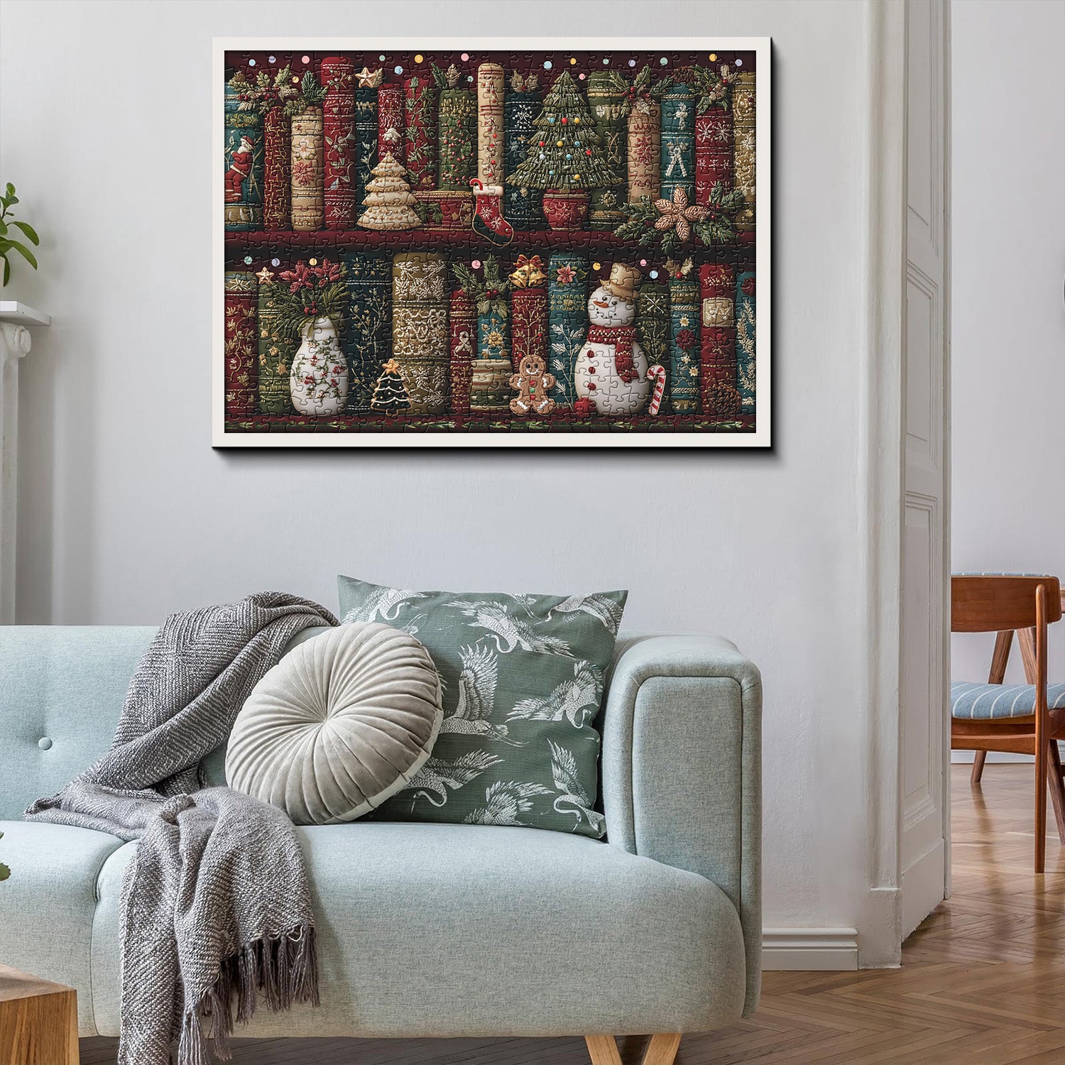 Weihnachts -Stickerei Regal Puzzle 500 Stücke