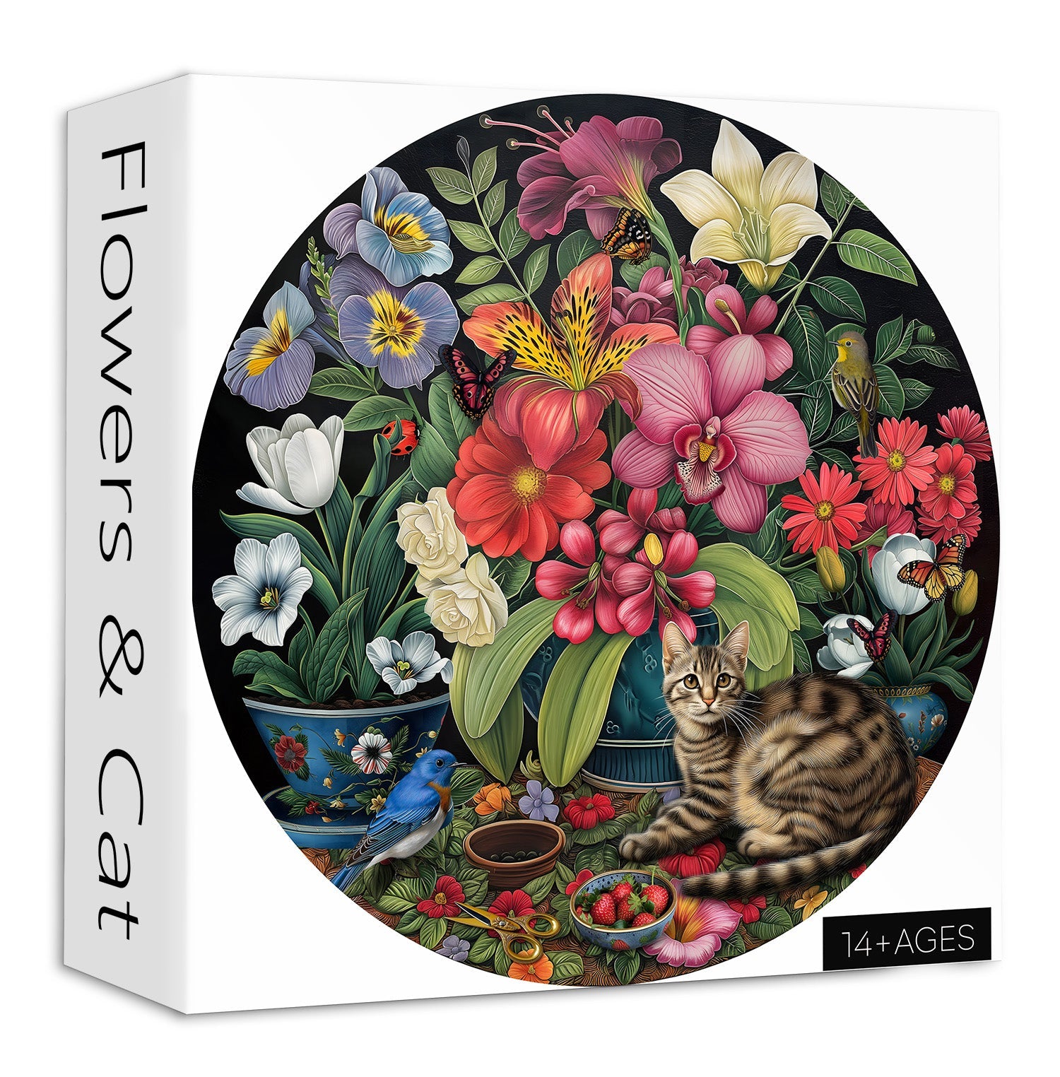 Rompecabezas de rompecabezas de flores y gatos 1000 piezas