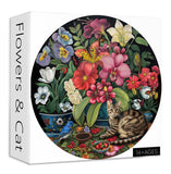 Rompecabezas de rompecabezas de flores y gatos 1000 piezas