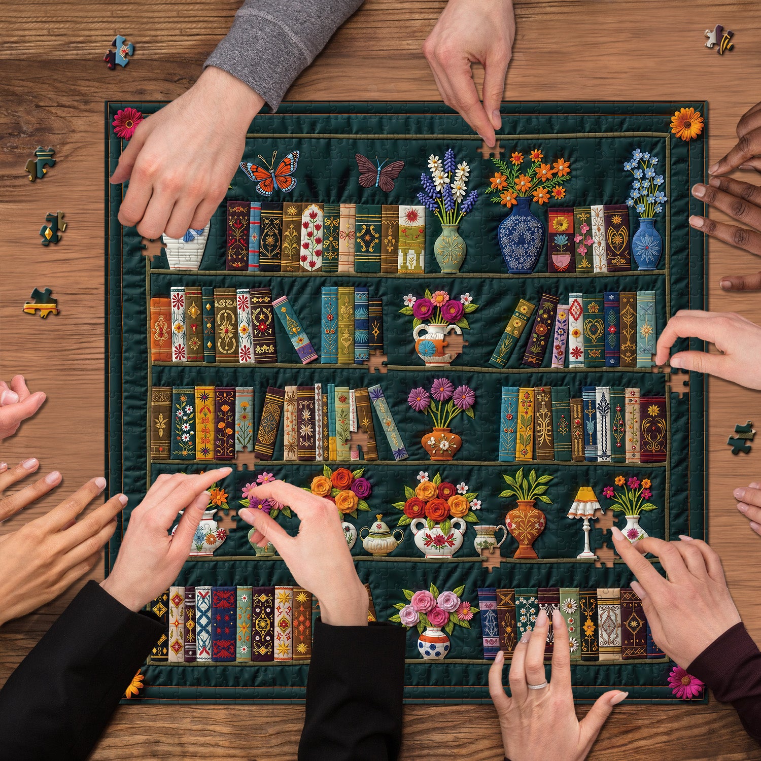 Puzzle da giardino con mensola, 1000 pezzi