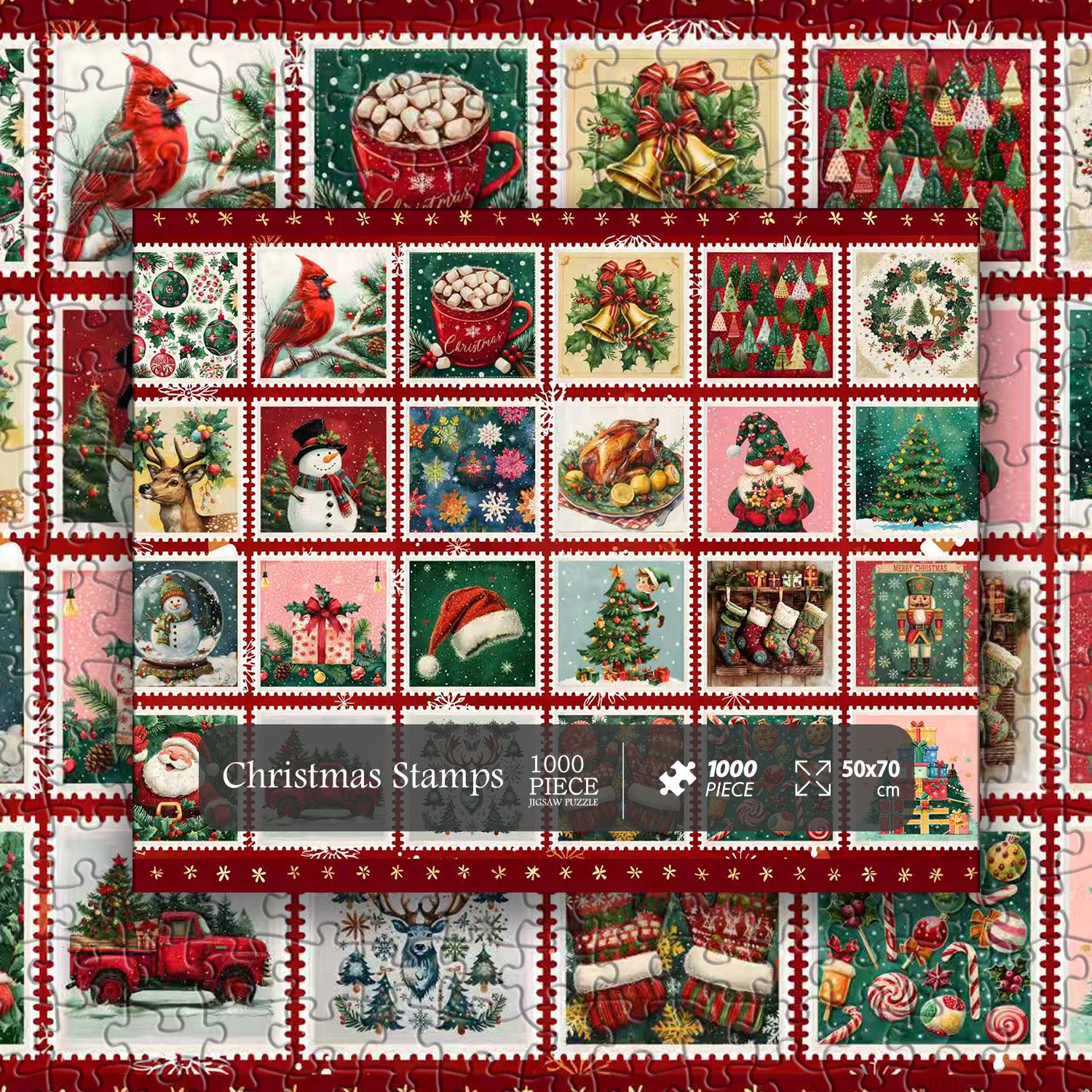 Stamps natalizio puzzle puzzle 1000 pezzi