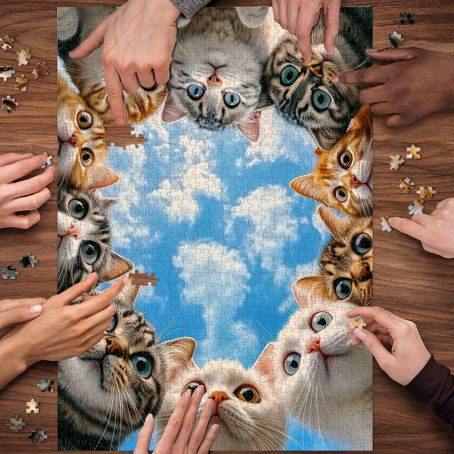 Cat Cat Watching Jigsaw Puzzle 1000 Pieces