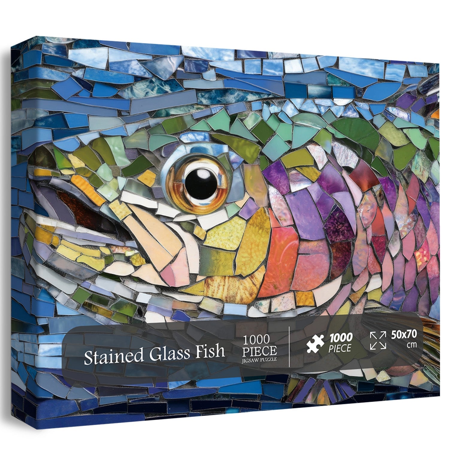 Puzzle di pesce in vetro colorato 1000 pezzi