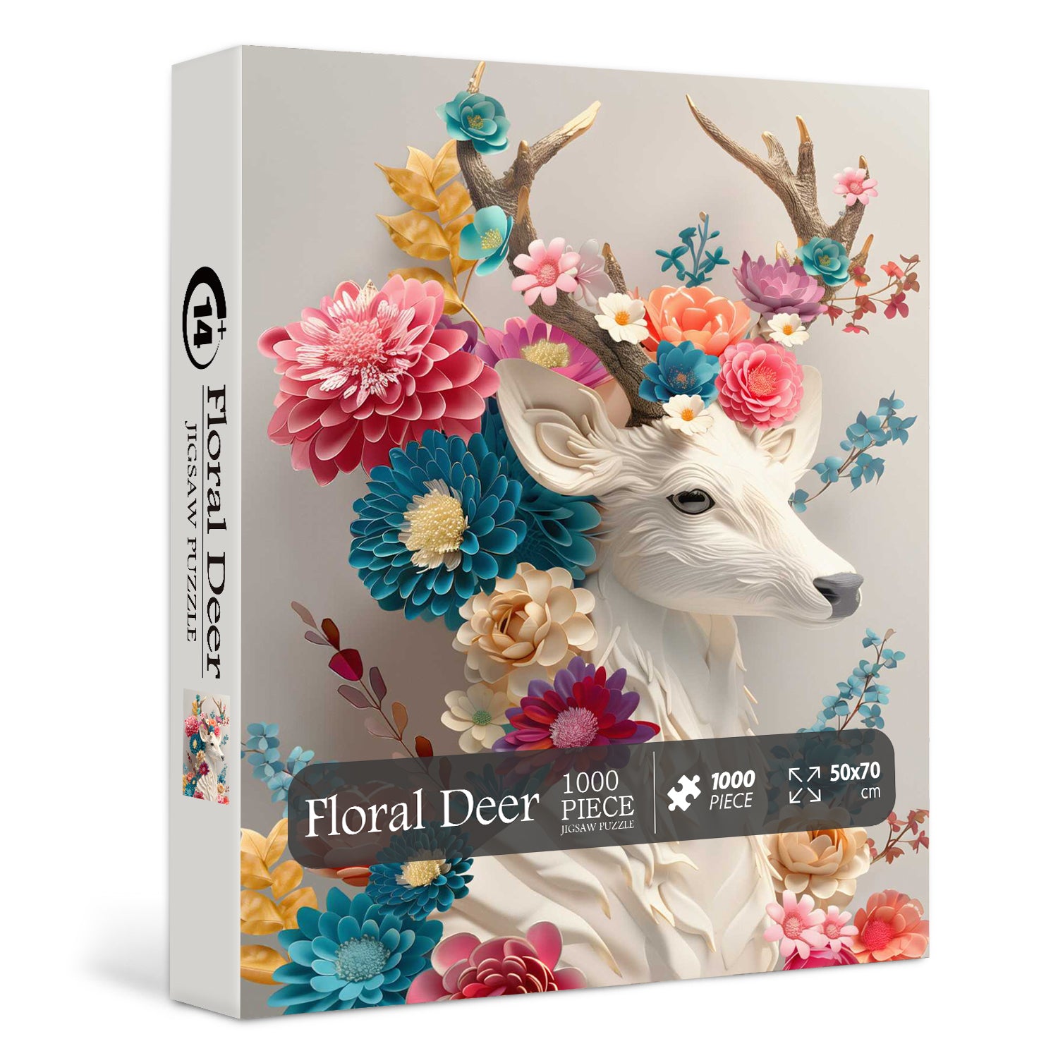 Floral Deer Jigsaw Puzzle 1000 Pieces