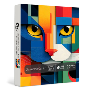 Rompecabezas geométrico del arte del gato 1000 piezas
