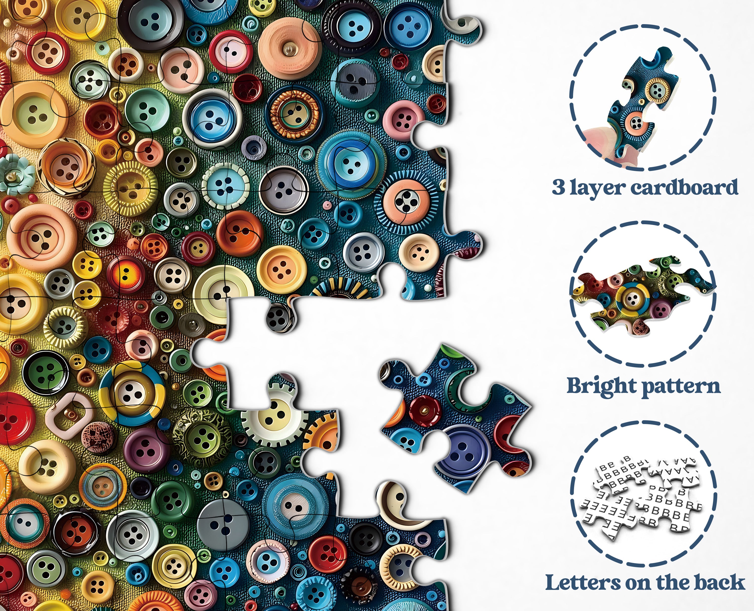 Button Treasure Puzzle Puzzle 1000 pièces