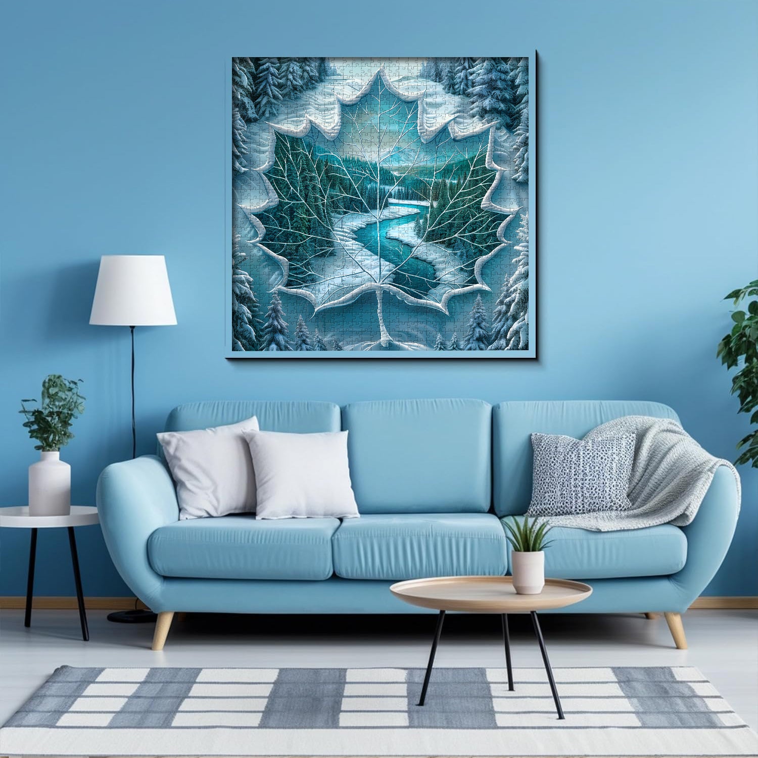 Winter Leaf River puzzle puzzle 1000 pezzi