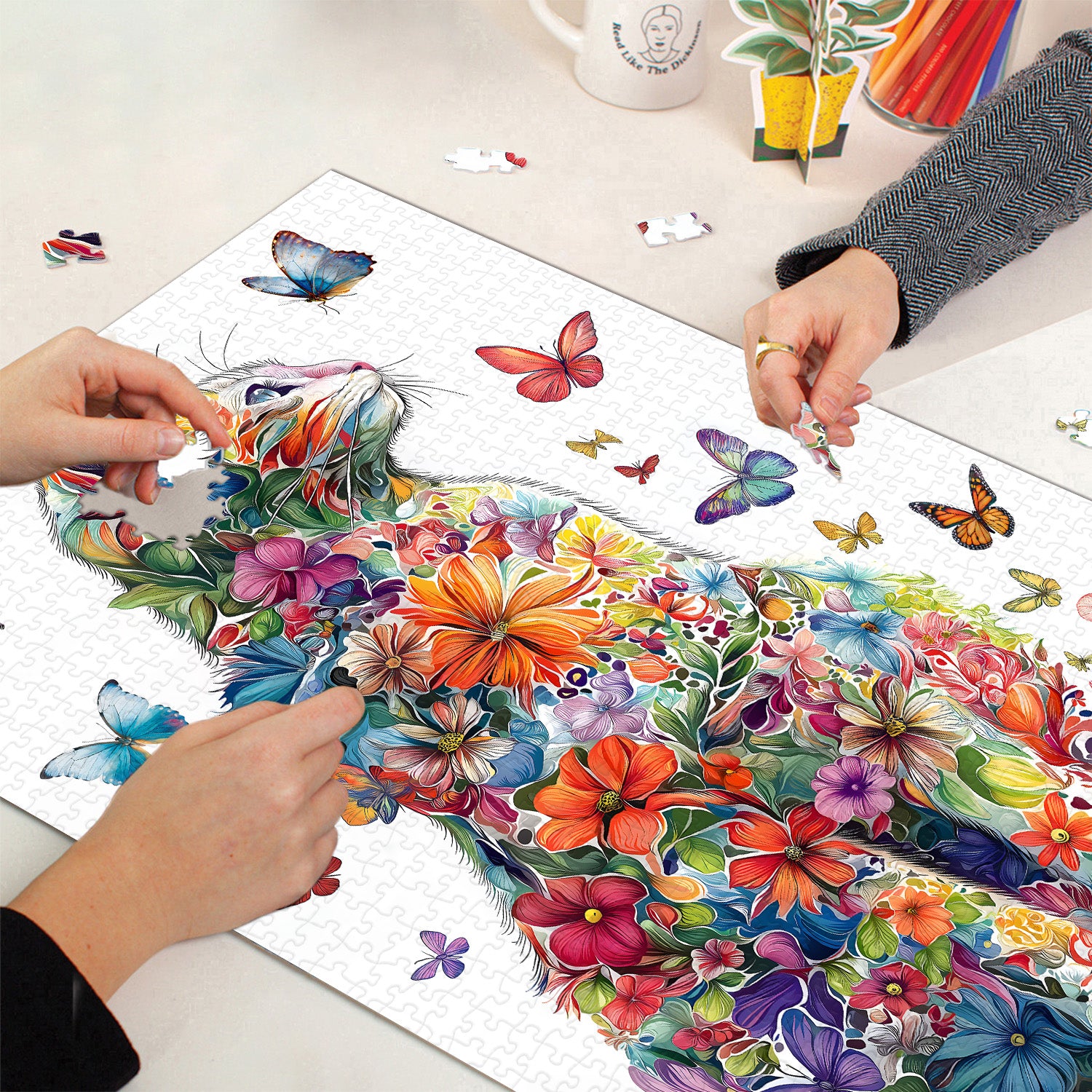 Pun puzzle 1000 pezzi di puzzle gatto farfalla 1000 pezzi