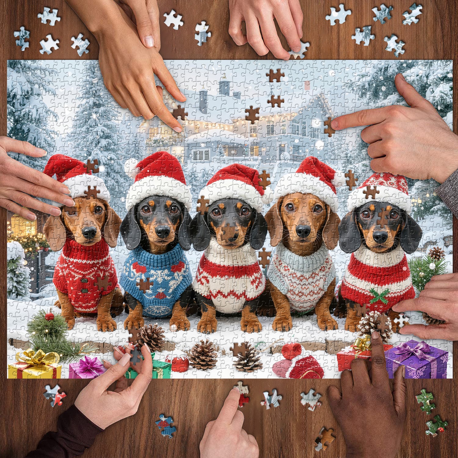 Santa's Pup Posse Jigsaw Puzzle 1000 Pieces