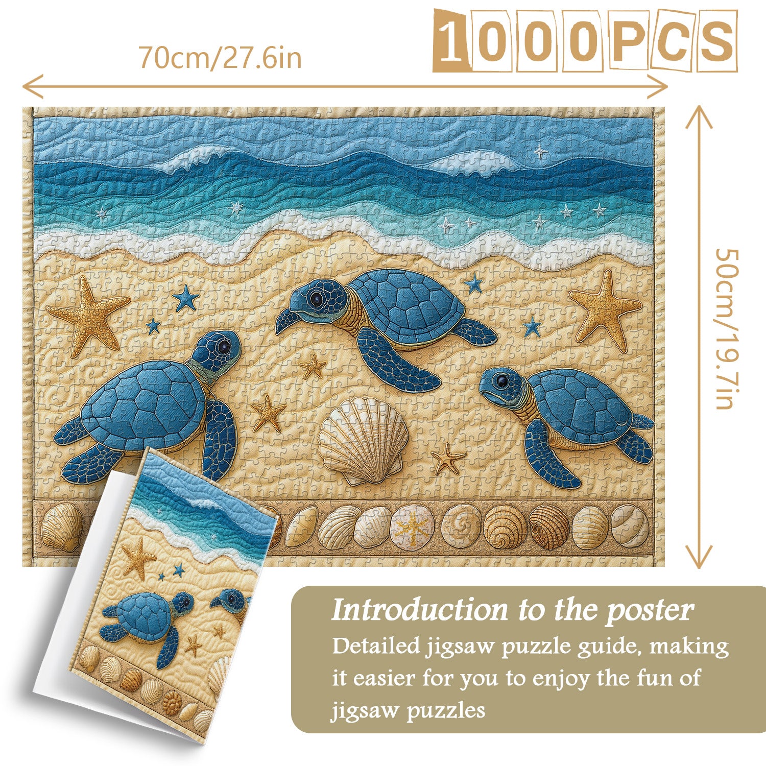 Pun puzzle 1000 pezzi di puzzina di tartaruga in tessuto 1000 pezzi