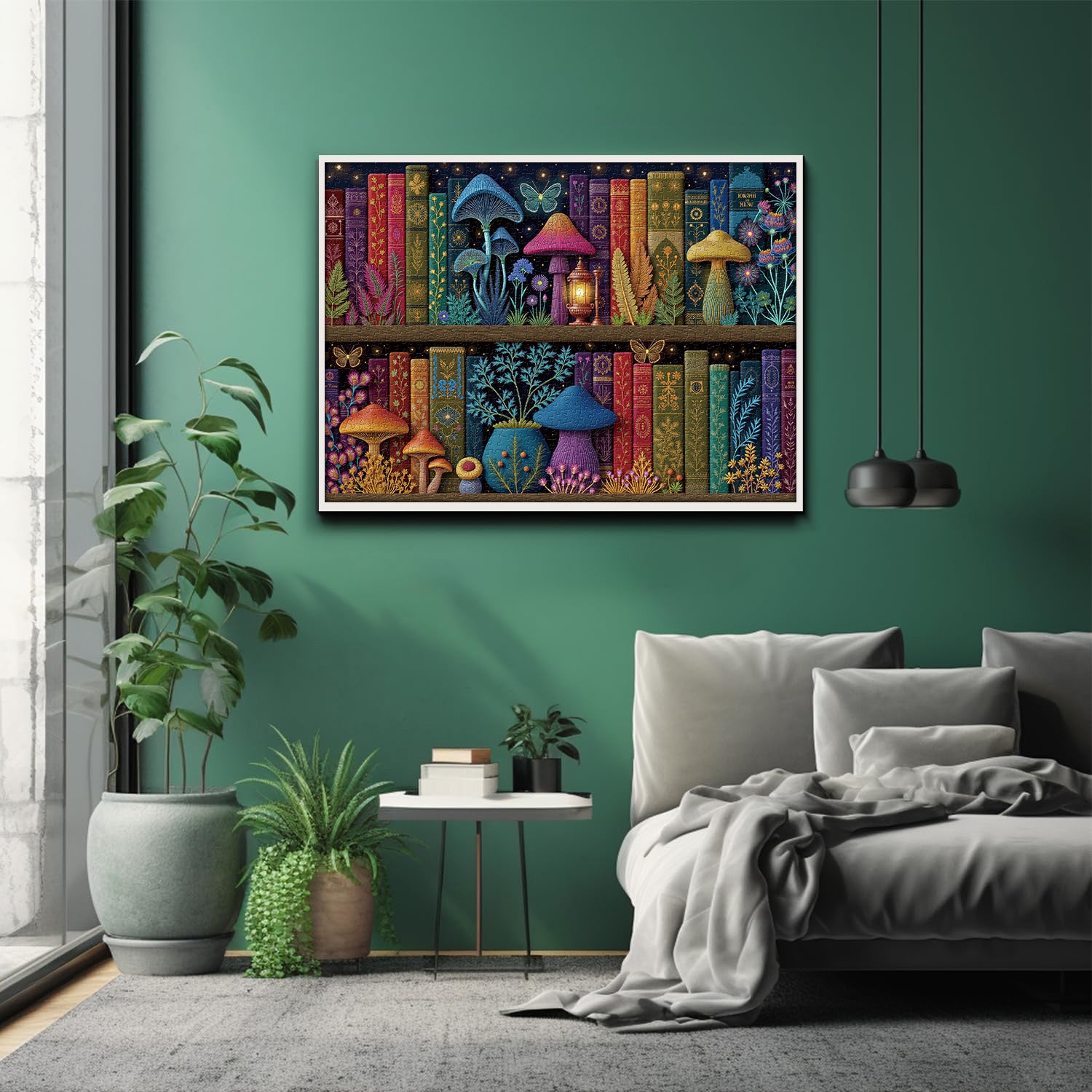 Puzzle Bibliothèque de champignons enchantés 1000 pièces