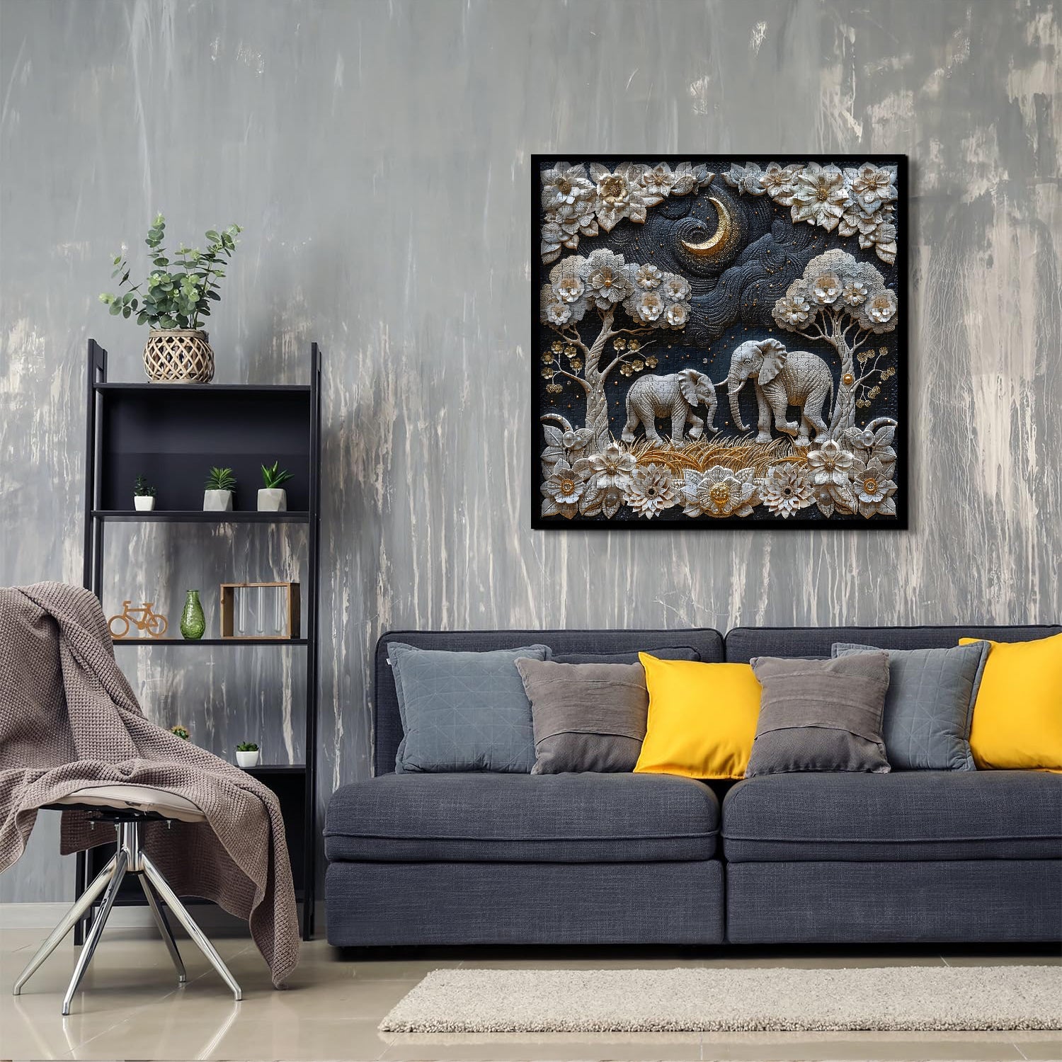 Moonlight Elephants Jigsaw Puzzle 1000 Pieces