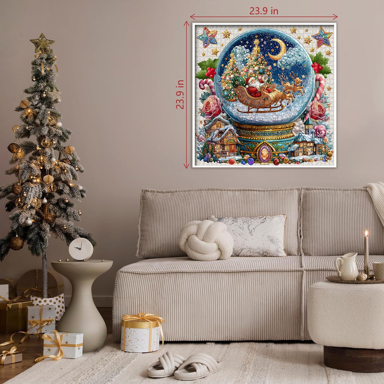 Puzzle a sfera di cristallo di Natale 1000 pezzi