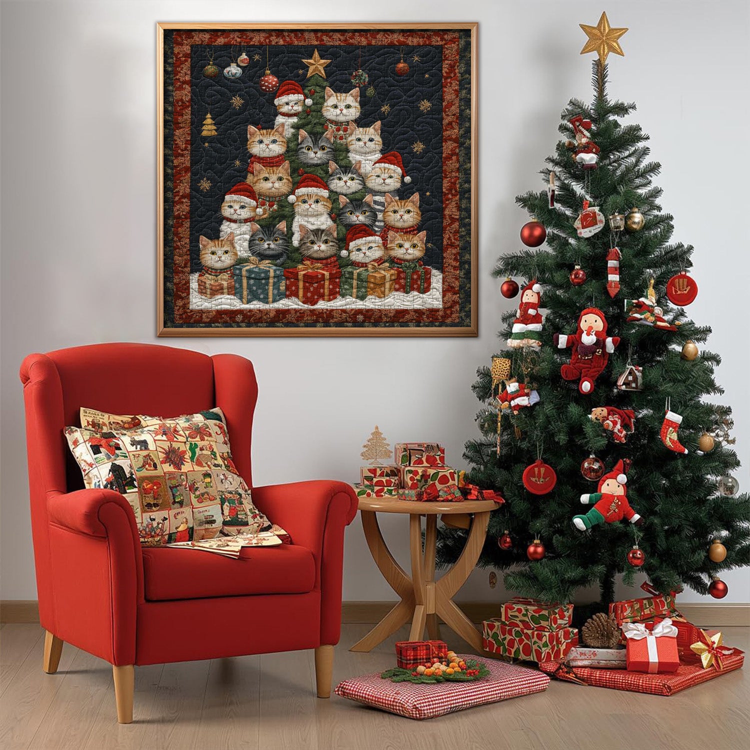 Katzen Weihnachtsbaum -Puzzle 1000 Stücke