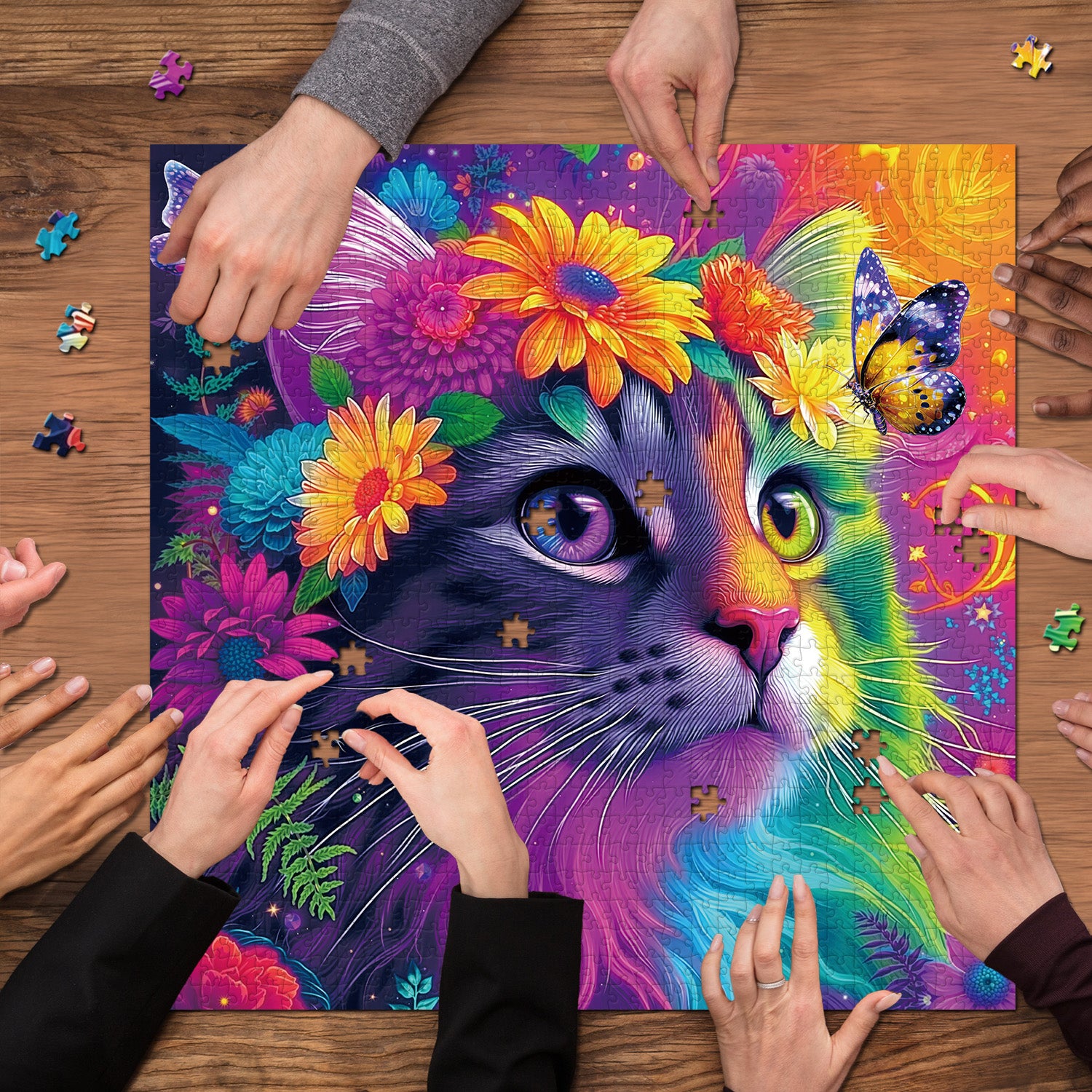 Puzzle gatto iridescente puzzle 1000 pezzi