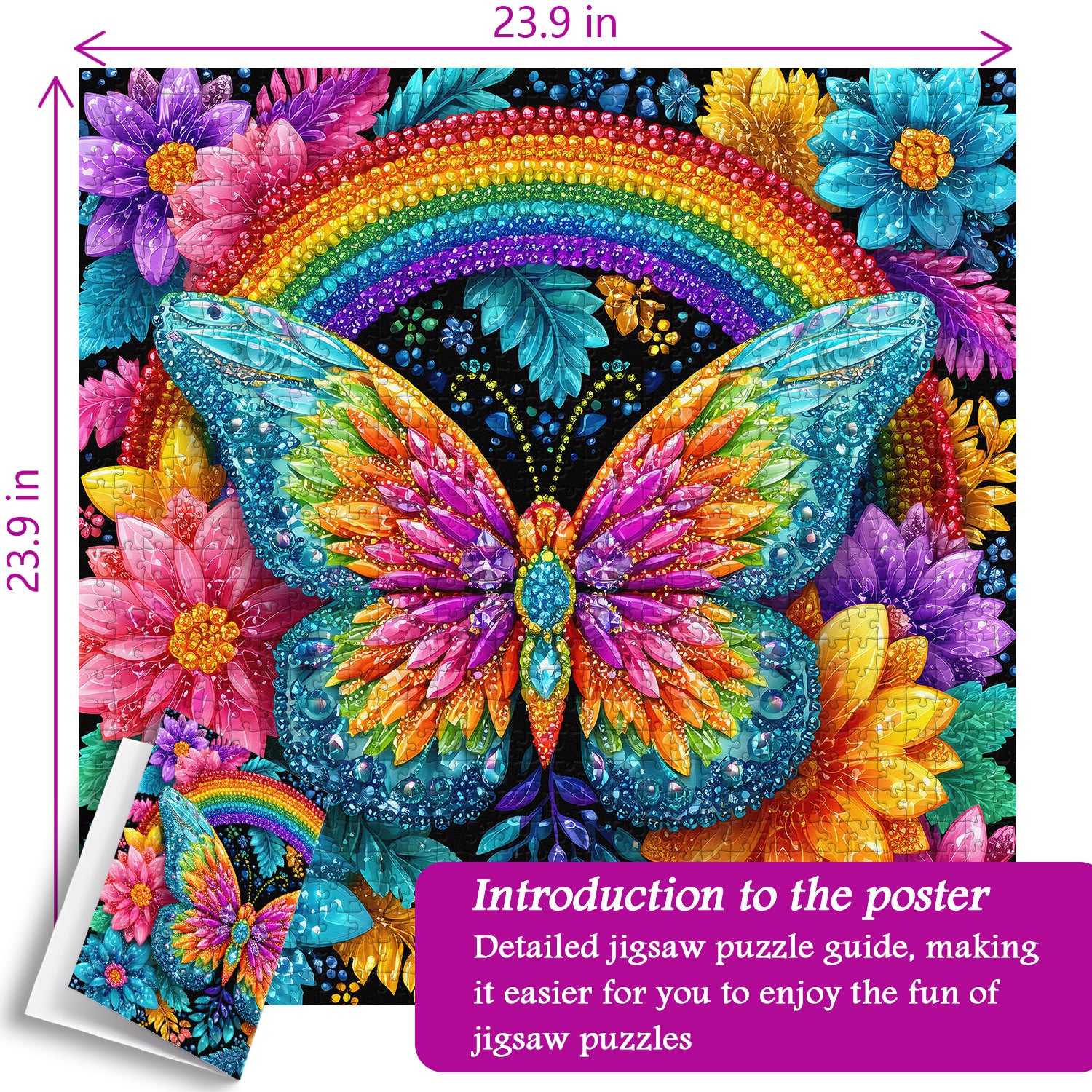 Rainbow Butterfly Jigsaw Puzzle 1000 Pieces