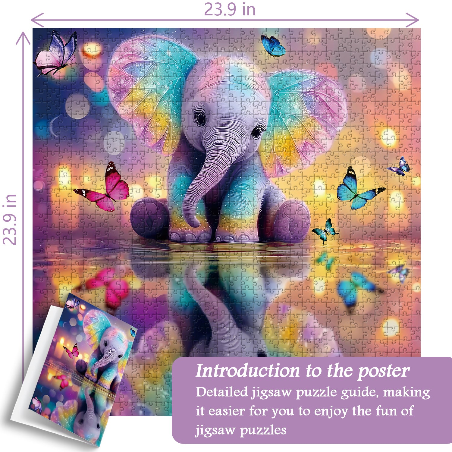 Rainbow Elephant Jigsaw Puzzle 1000 Piezas