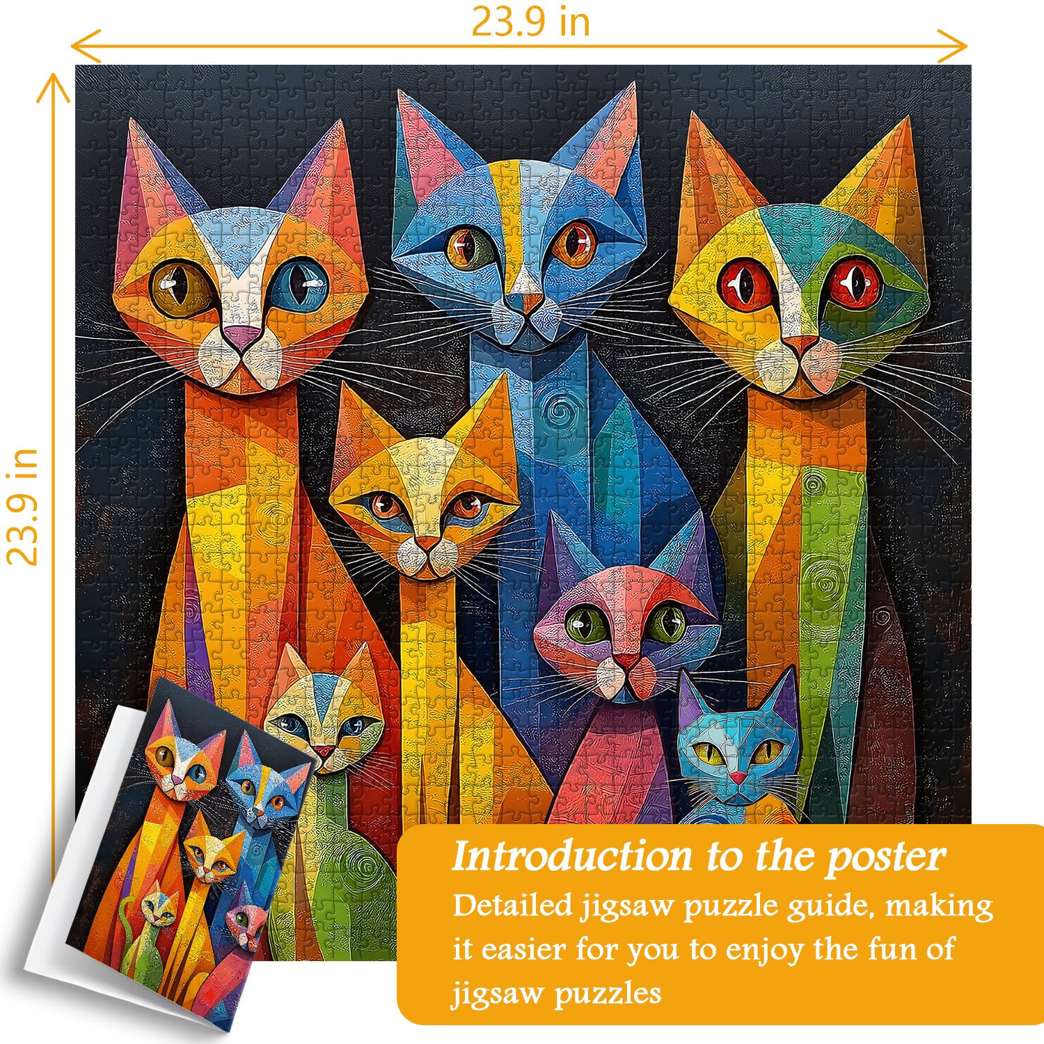Pun puzzle 1000 pezzi di geometrici per gatti art 1000 pezzi