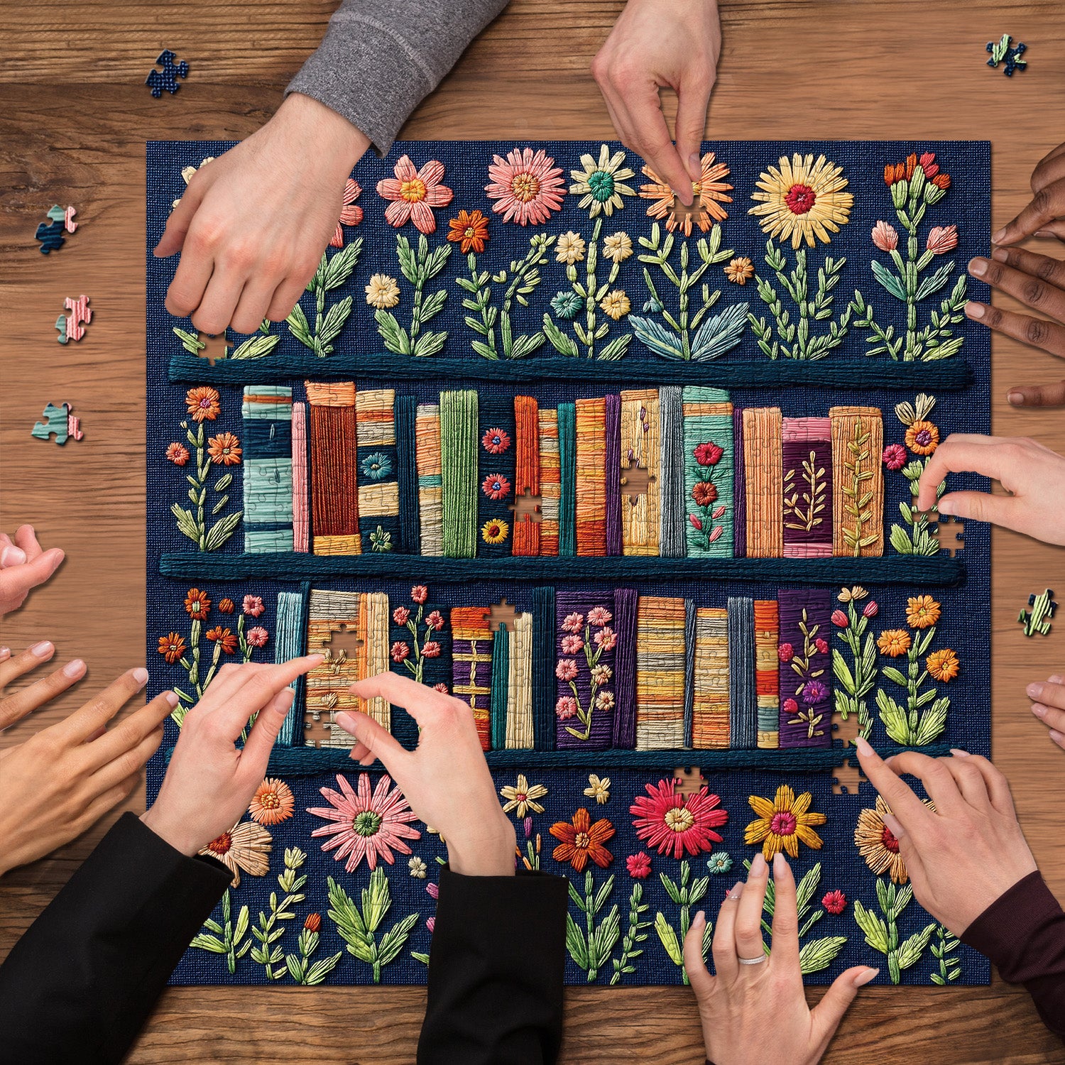 Biblioteca ricamata puzzle puzzle 1000 pezzi