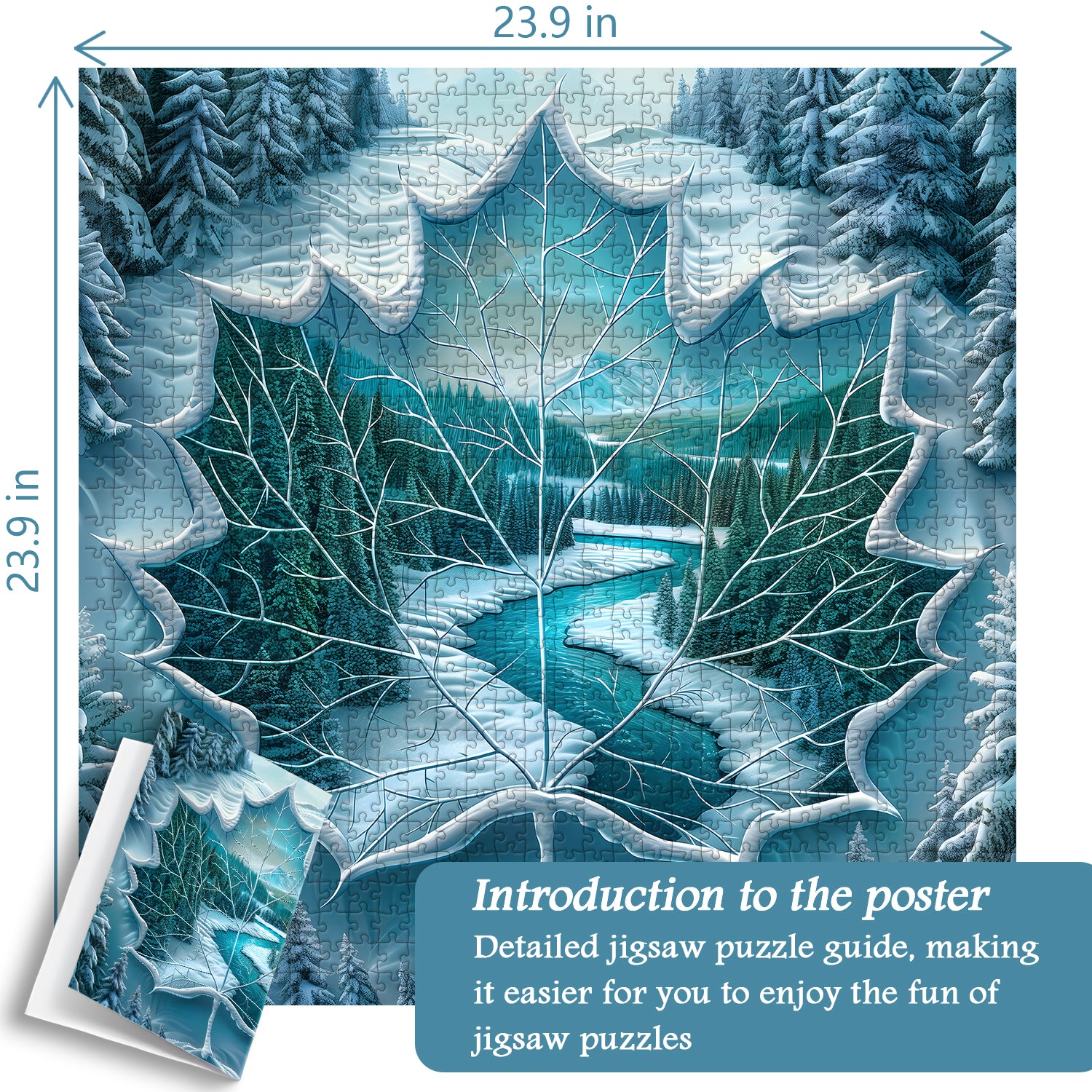 Winter Leaf River puzzle puzzle 1000 pezzi