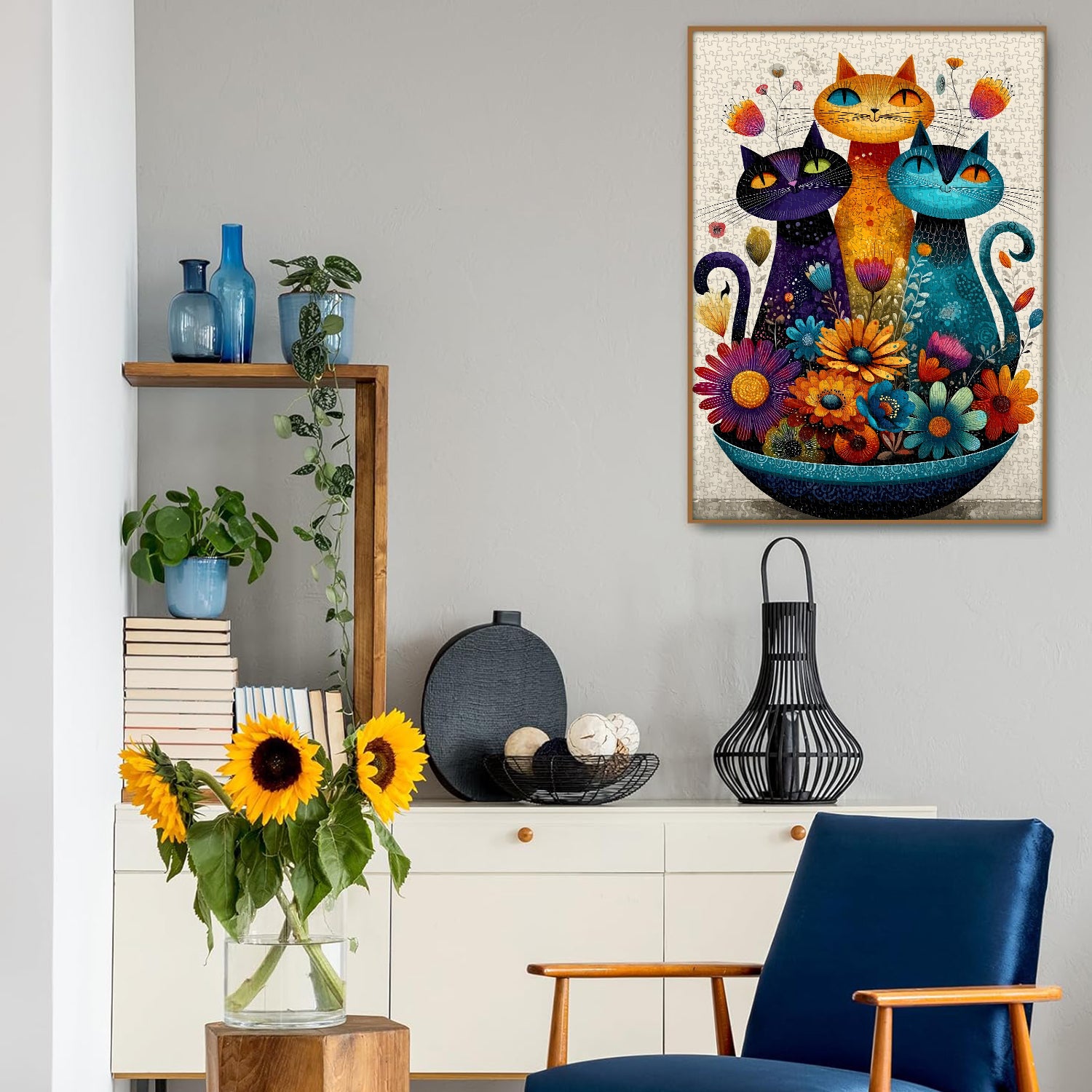 Floral Cats puzzle puzzle 1000 pezzi