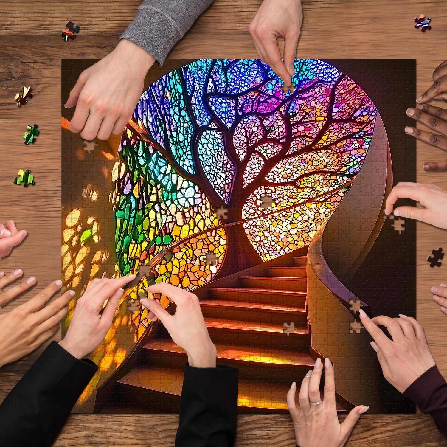 Passi di alberi leggeri puzzle puzzle 1000 pezzi