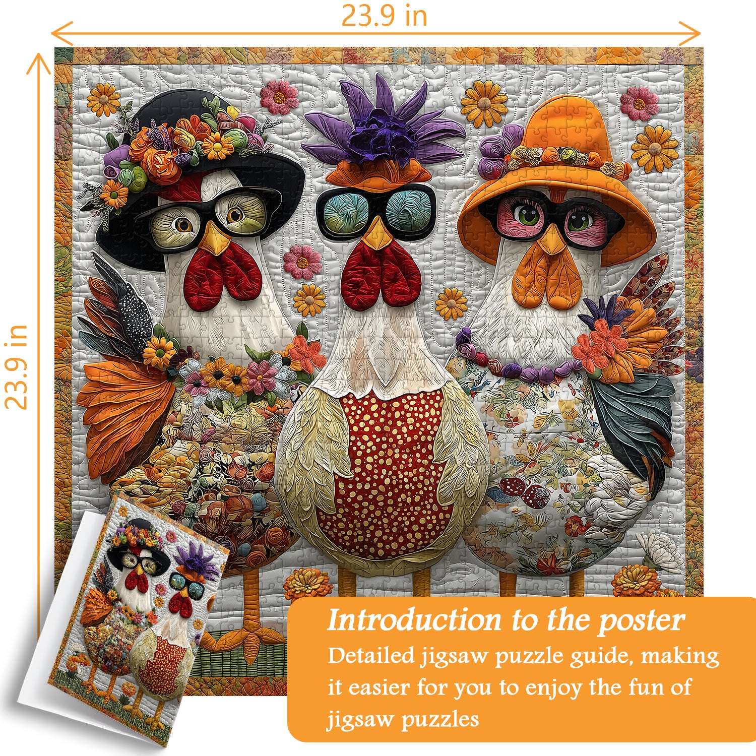 Gorgeous Chickens Jigsaw Puzzle 1000 Pieces