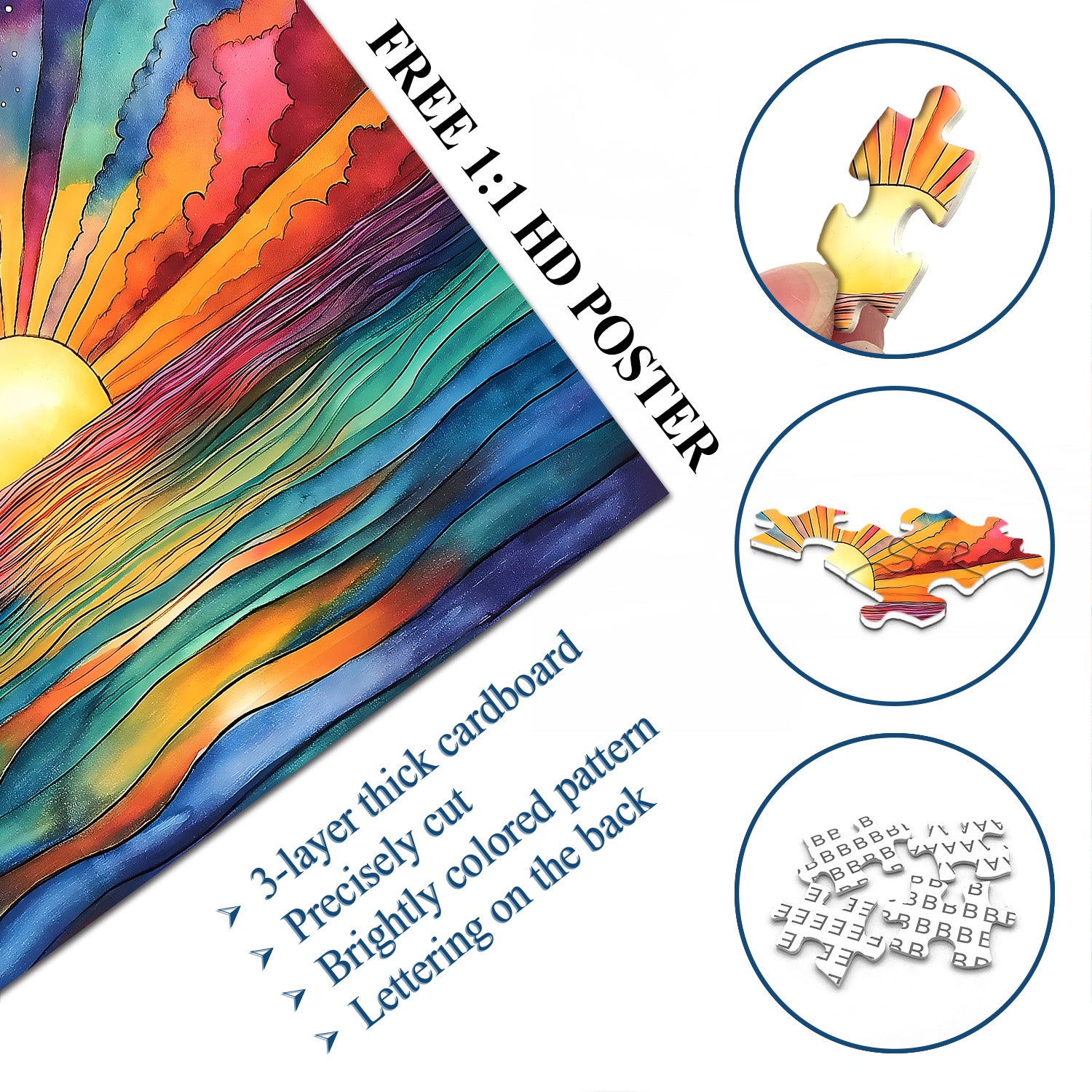 Increspature di puzzle leggero puzzle 1000 pezzi