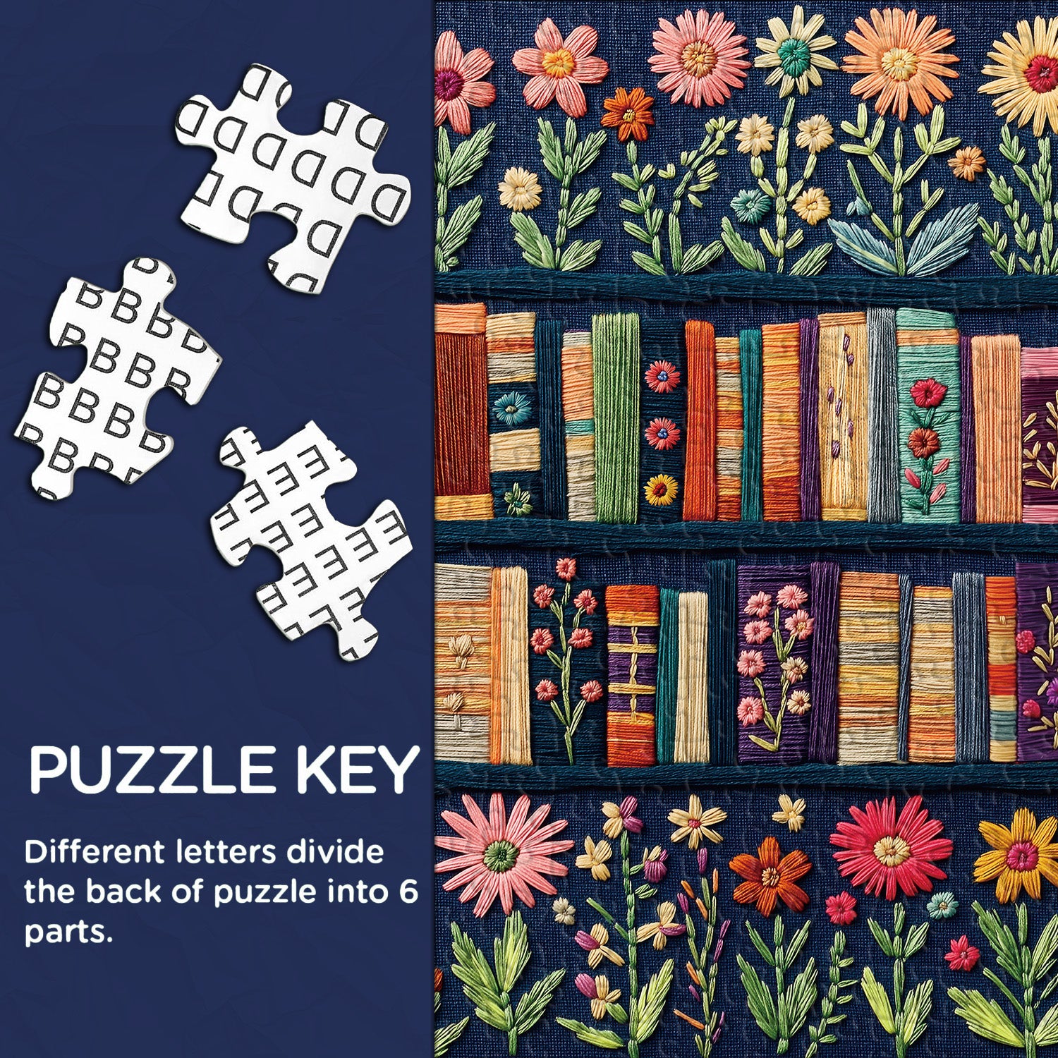 Biblioteca ricamata puzzle puzzle 1000 pezzi