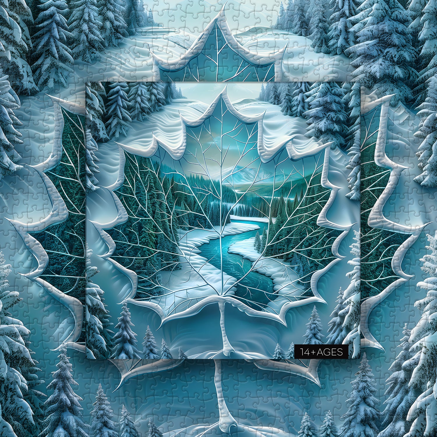 Winter Leaf River puzzle puzzle 1000 pezzi