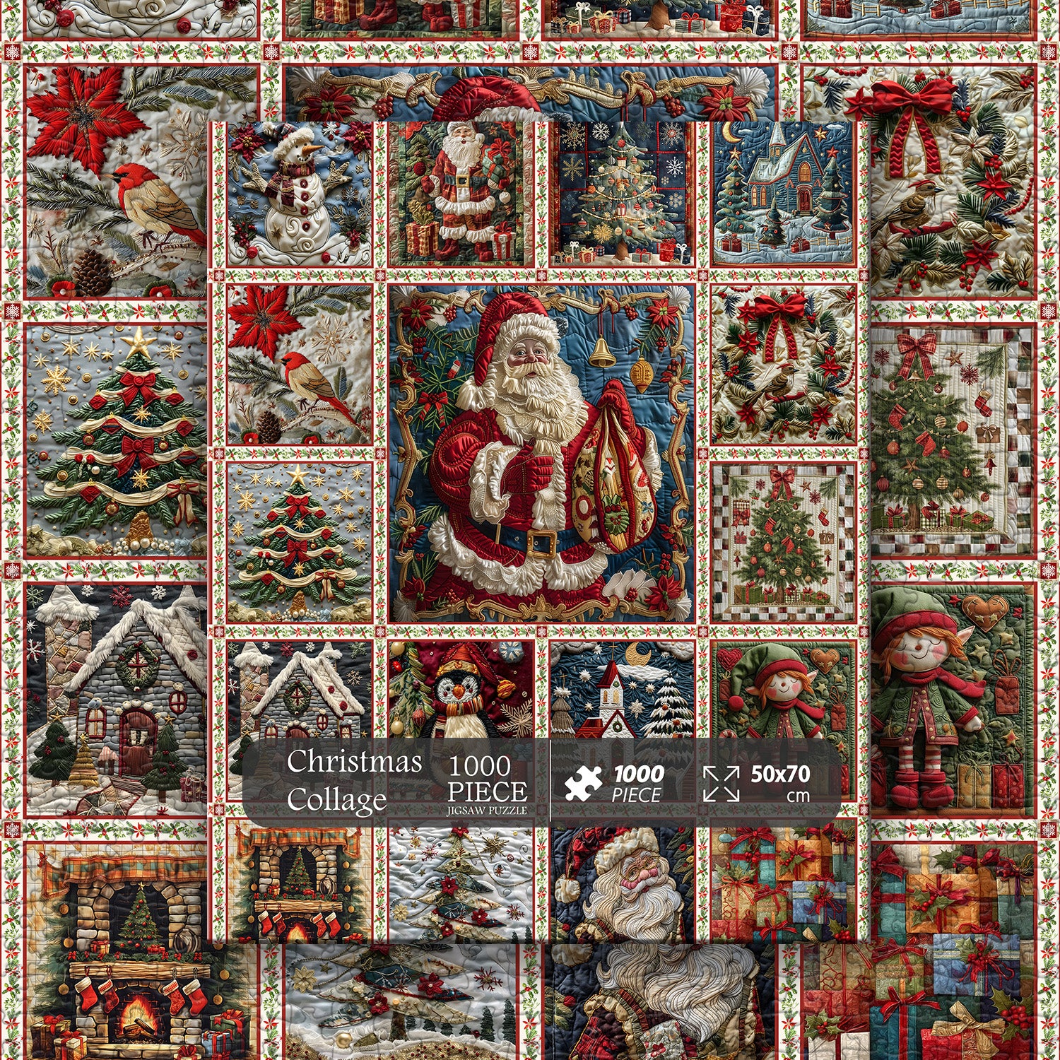 Collage de Noël Puzzle 1000 pièces 1000 pièces