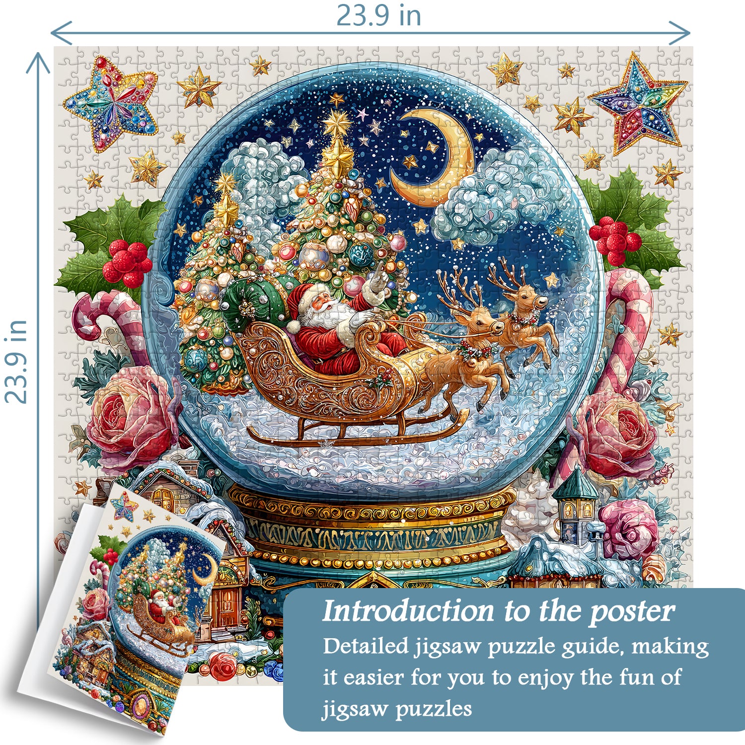 Puzzle a sfera di cristallo di Natale 1000 pezzi