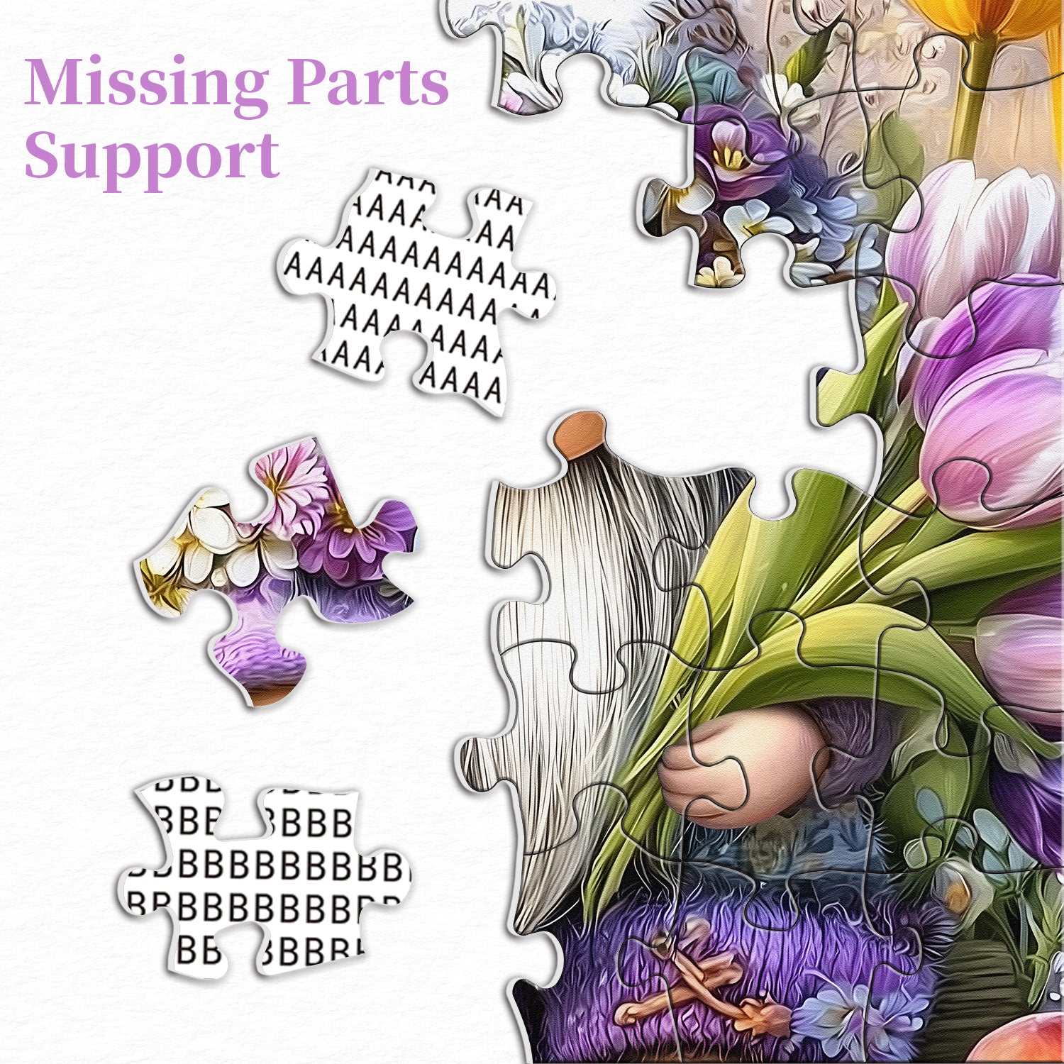 Puzzle floral gnome puzzle 1000 pièces