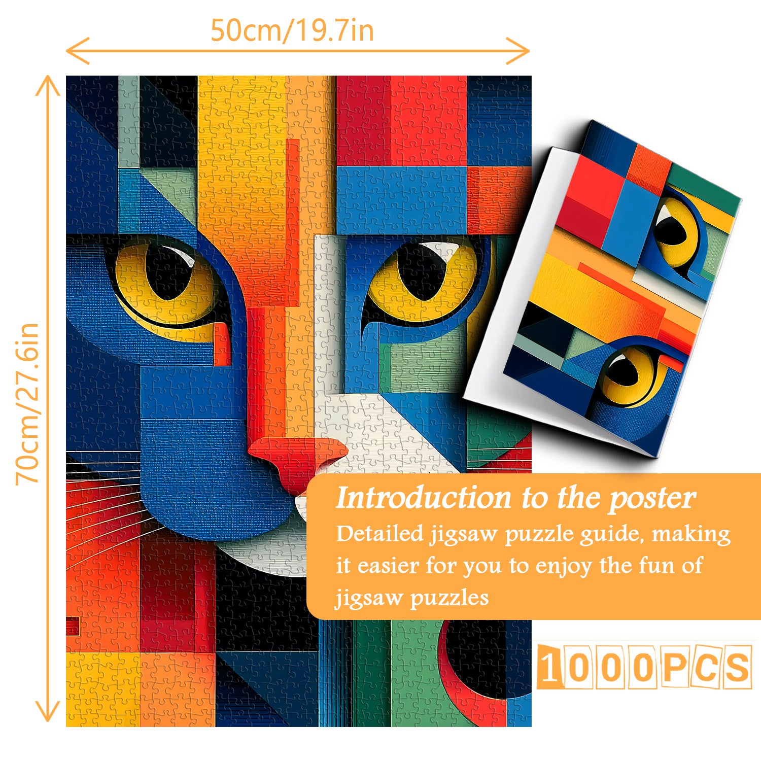 Puzzle geometrici di arte del gatto 1000 pezzi