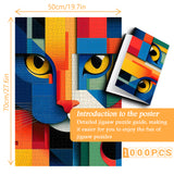 Puzzle geometrici di arte del gatto 1000 pezzi