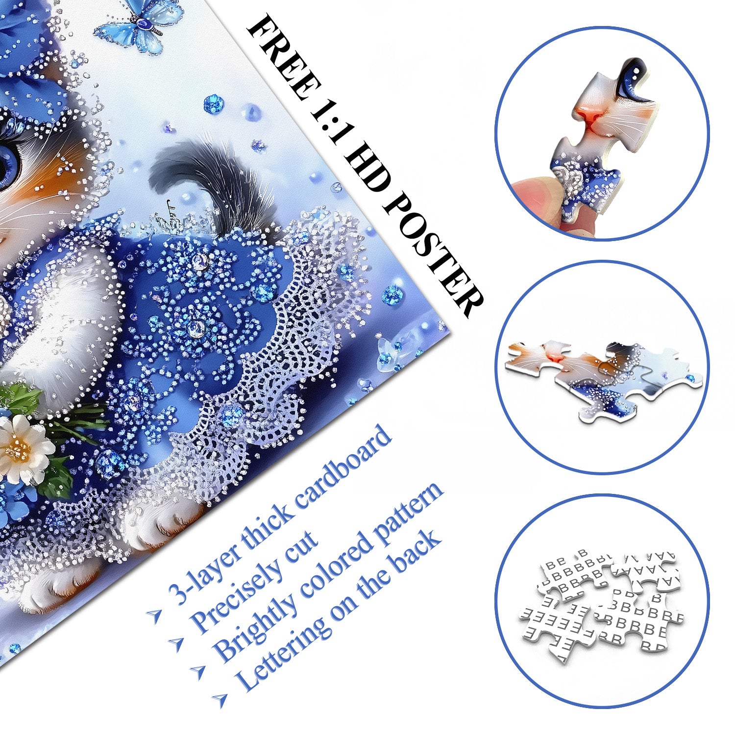 Puzzle del gattino zaffiro da 1000 pezzi