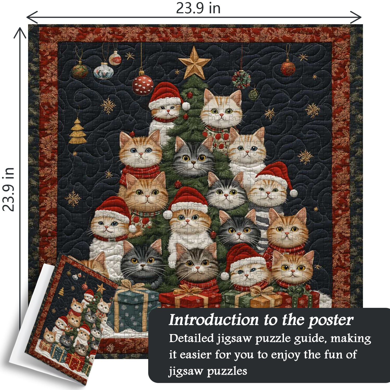 Katzen Weihnachtsbaum -Puzzle 1000 Stücke