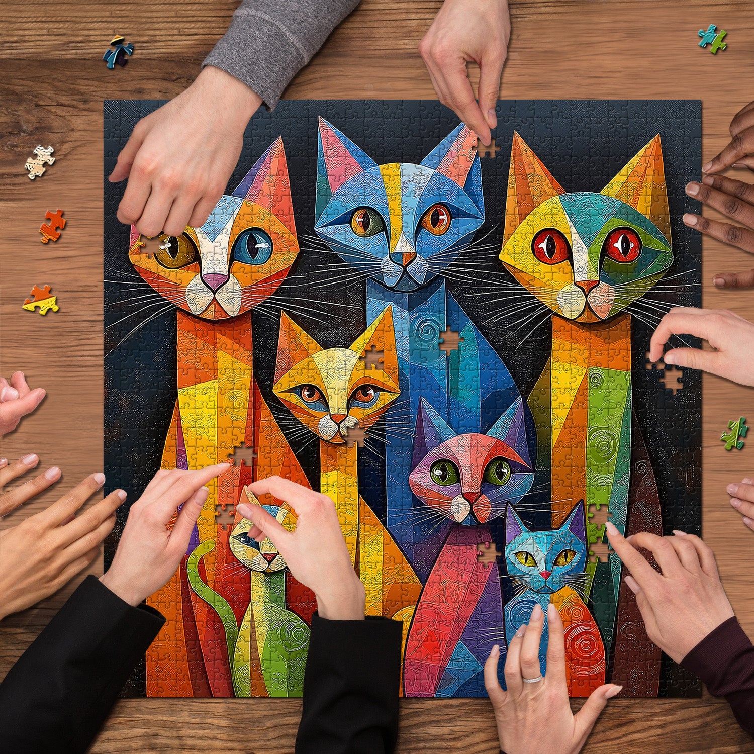 Pun puzzle 1000 pezzi di geometrici per gatti art 1000 pezzi