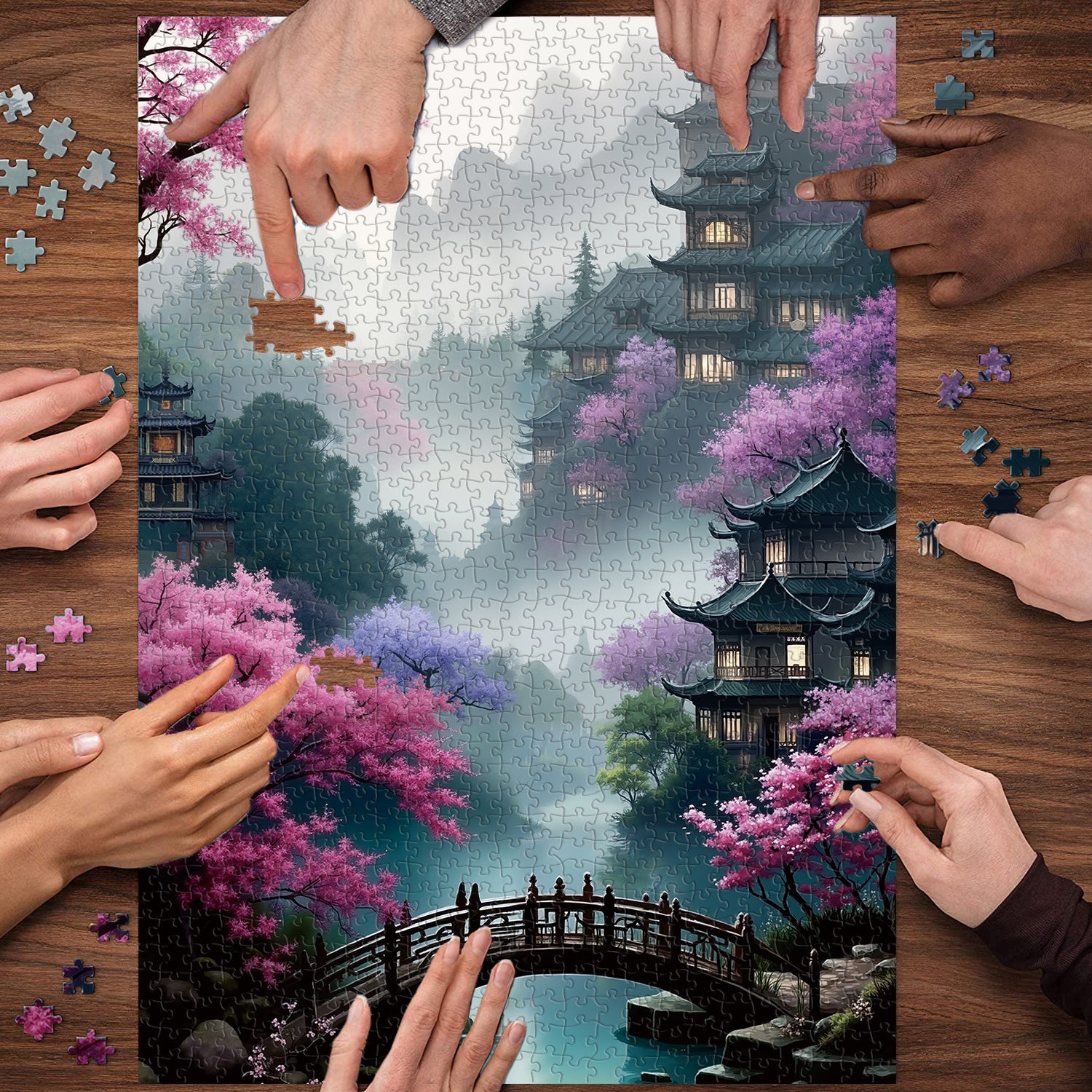 Blossom Bridge puzzle puzzle 1000 pezzi