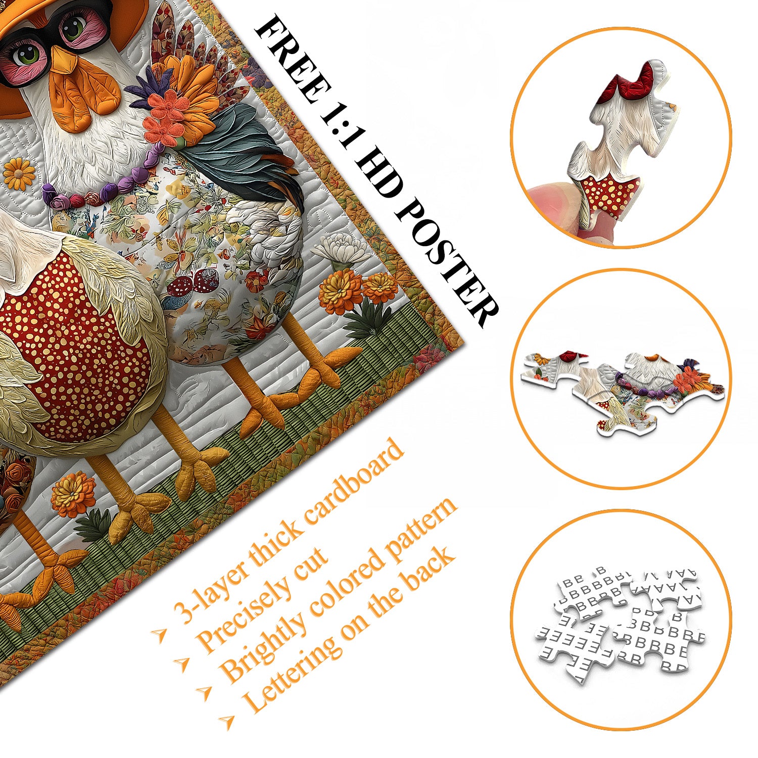 Gorgeous Chickens Jigsaw Puzzle 1000 Pieces