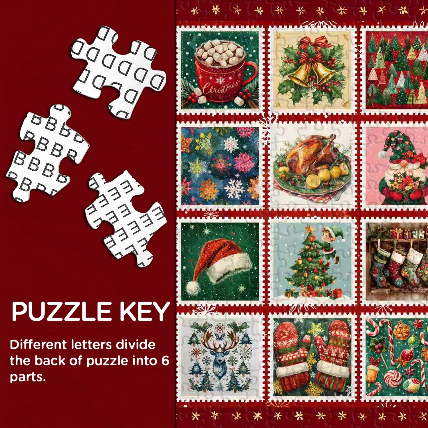 Stamps natalizio puzzle puzzle 1000 pezzi