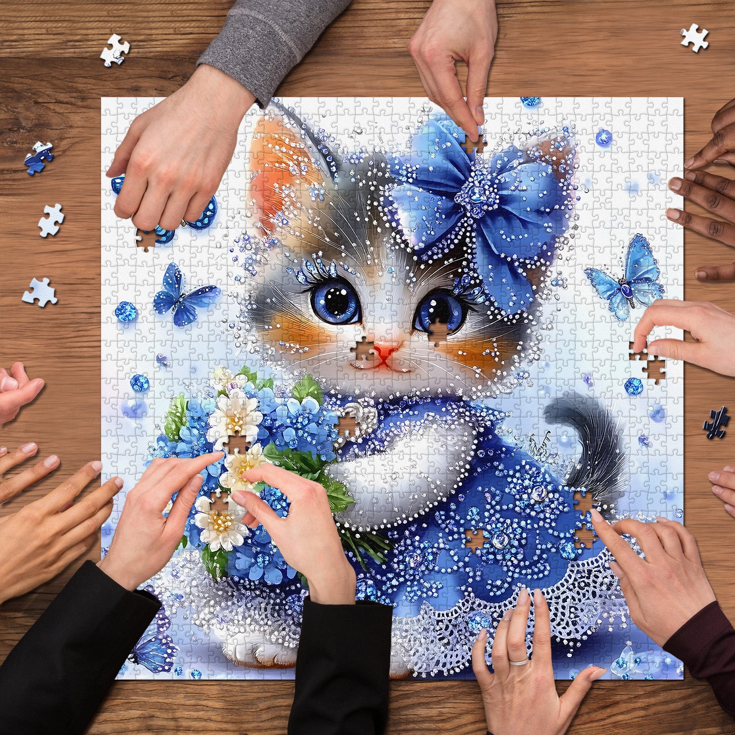 Puzzle del gattino zaffiro da 1000 pezzi