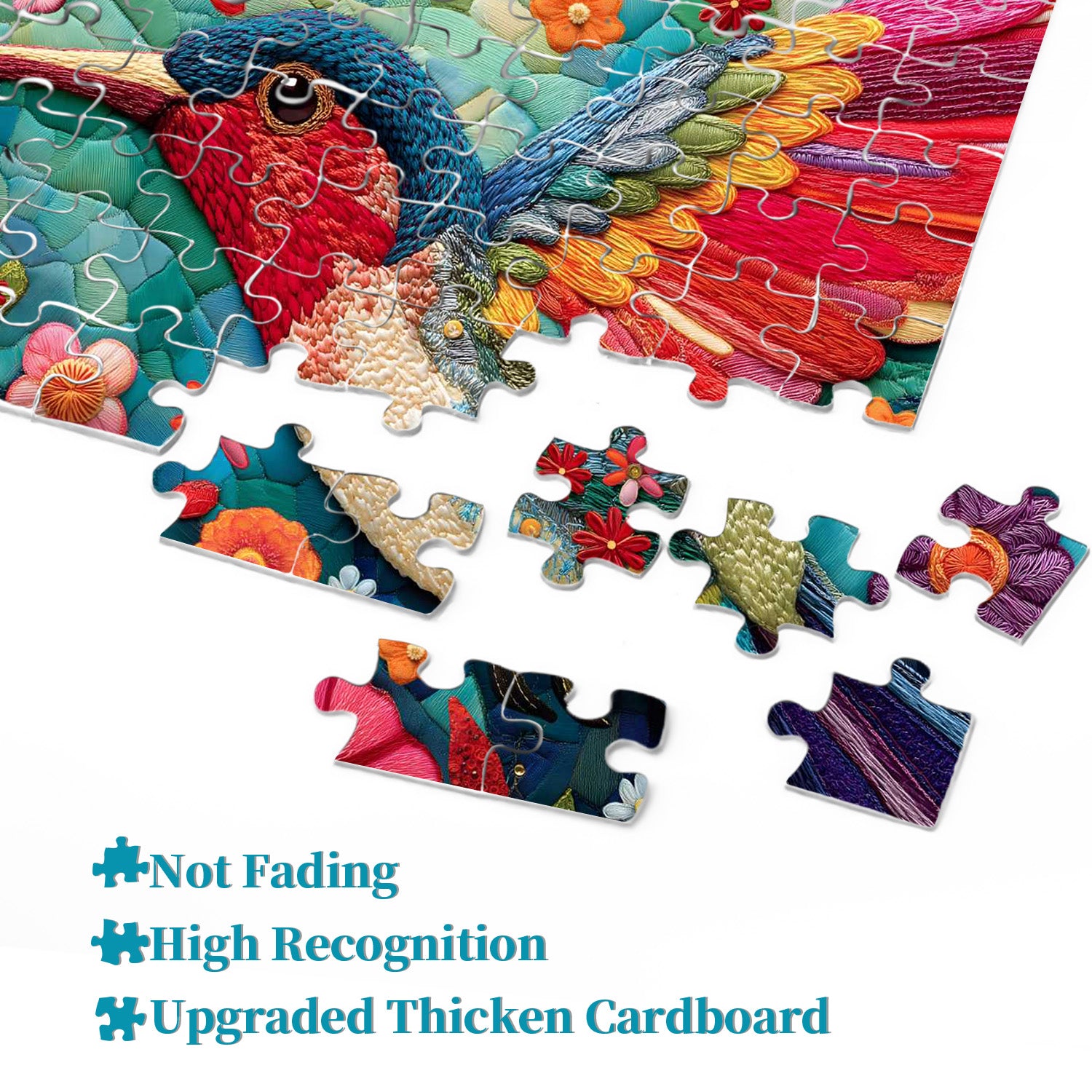 Patchwork Hummingbird Jigsaw Puzzle 1000 Pieces