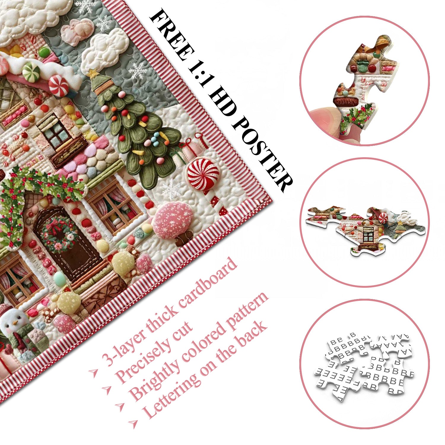 Candy Gingerbread House Jigsaw Puzzle 1000 Pieces