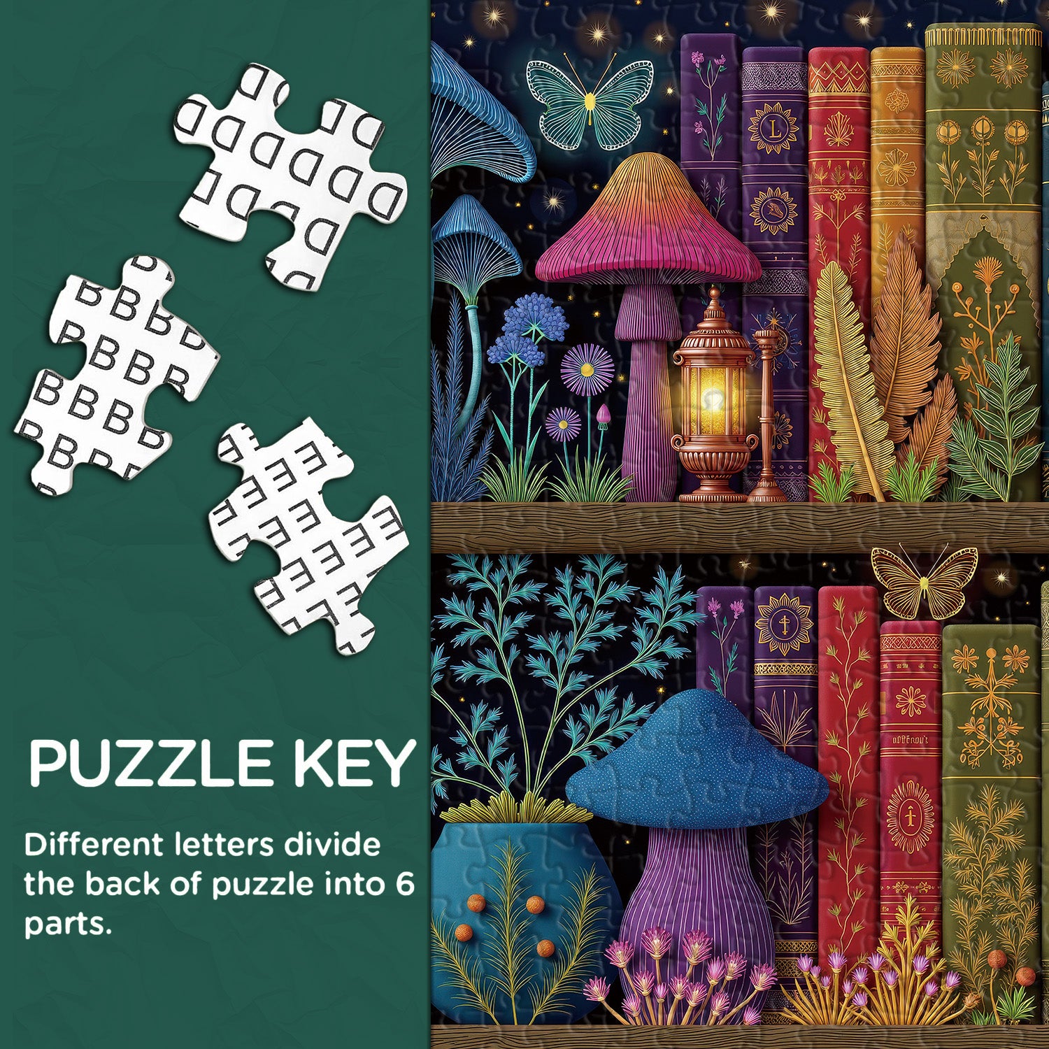 Puzzle Bibliothèque de champignons enchantés 1000 pièces