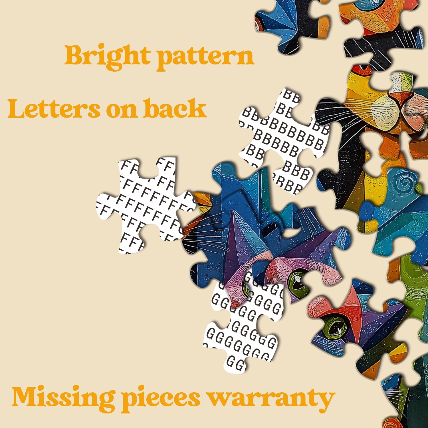 Pun puzzle 1000 pezzi di geometrici per gatti art 1000 pezzi